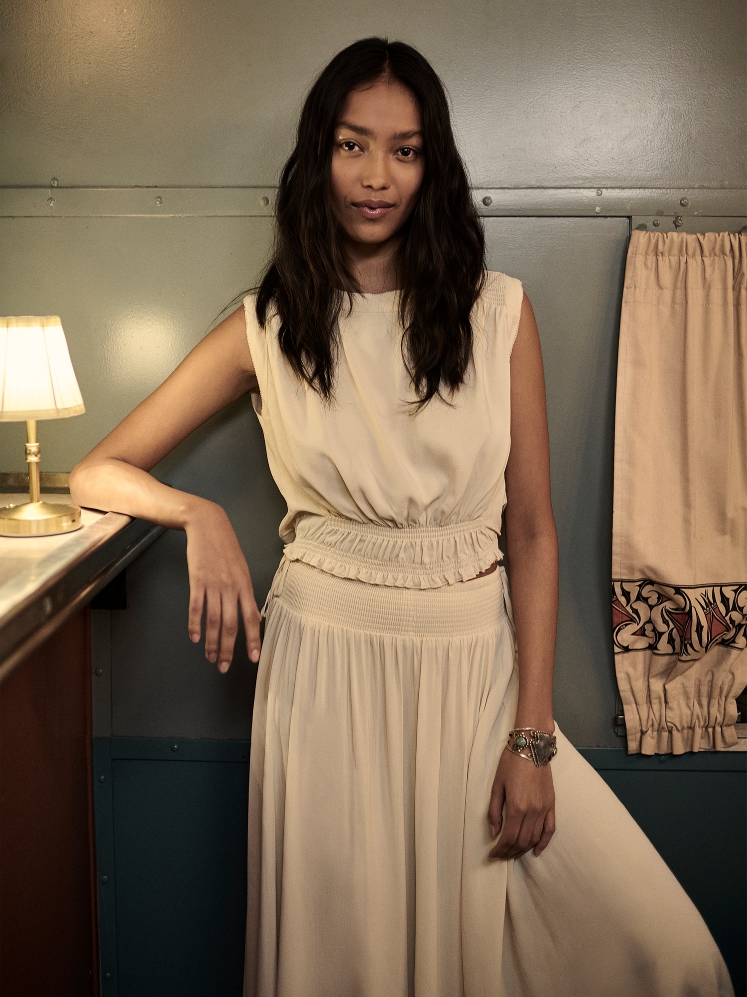 Image number 6 showing, Smocked Georgette Cropped Tank