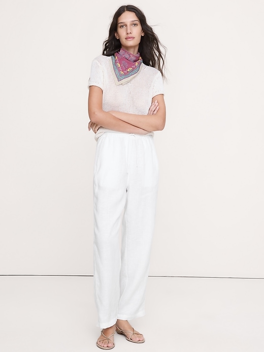 The Getaway Straight-Leg Pull-On Pant in Linen
