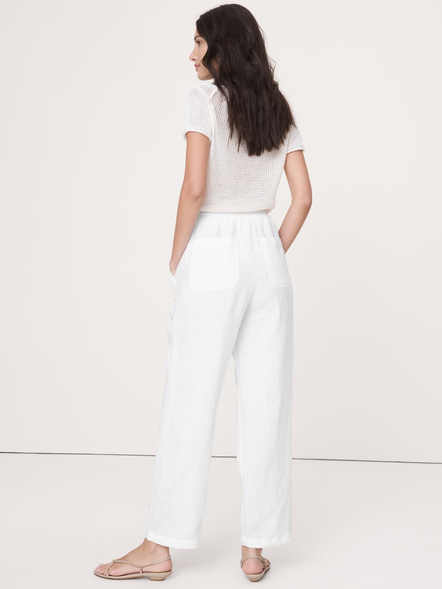 Image number 3 showing, The Getaway Straight-Leg Pull-On Pant in Linen
