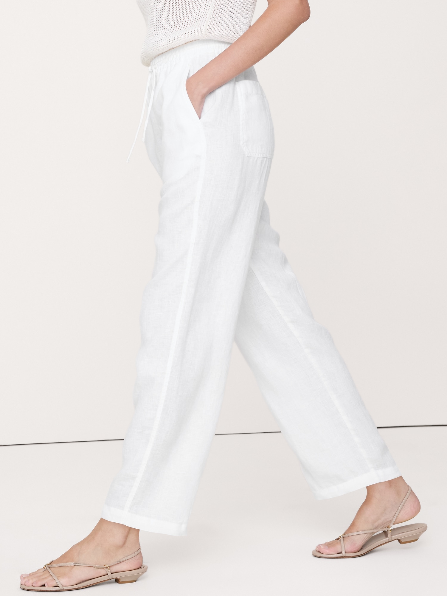 Image number 4 showing, The Getaway Straight-Leg Pull-On Pant in Linen