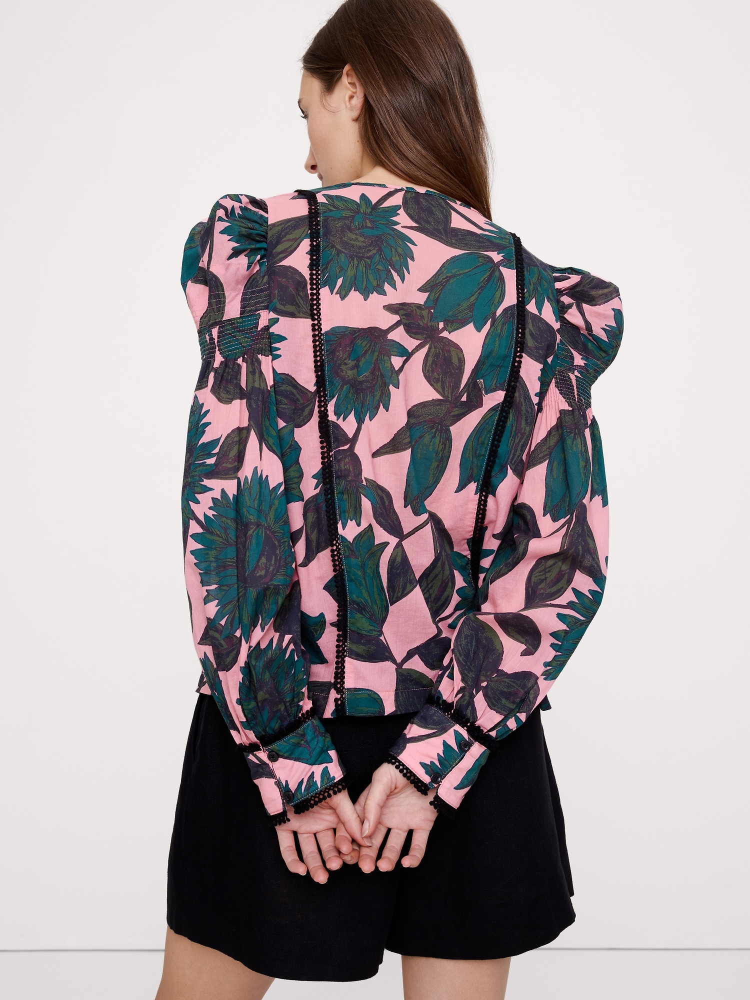 Image number 8 showing, Lightweight Cotton Puff-Sleeve Top