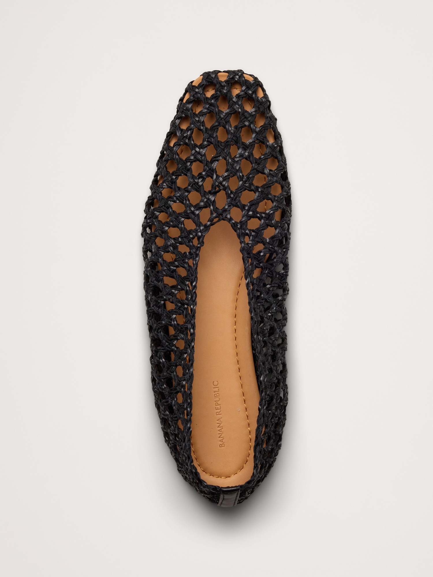 Женские балетки Banana Republic Woven Ballet Flats, цвет: Чёрный — фото 5