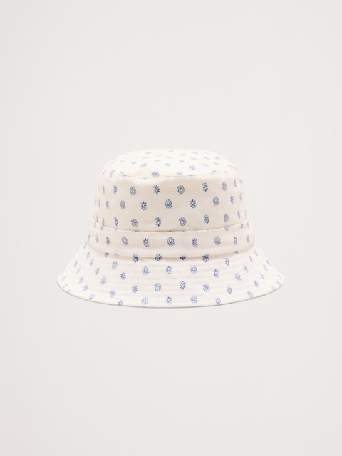 Cotton Bucket Hat With Tie