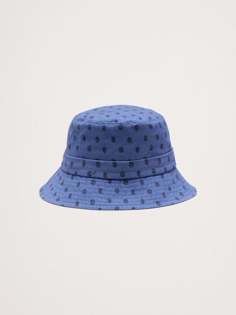 Cotton Bucket Hat With Tie