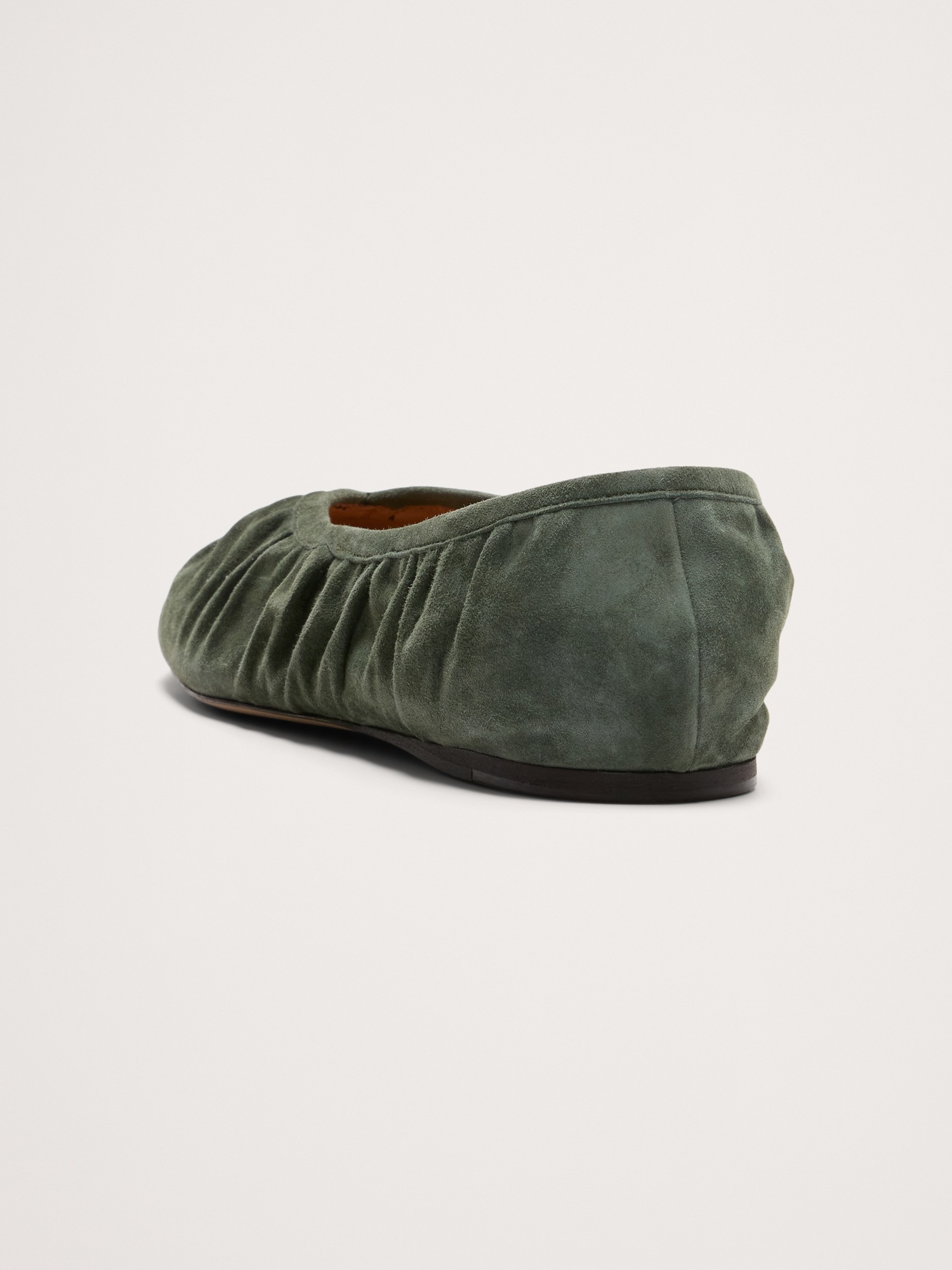 Женские балетки Banana Republic Ruched Suede Ballet Flat, цвет: Бирюзовый — фото 4
