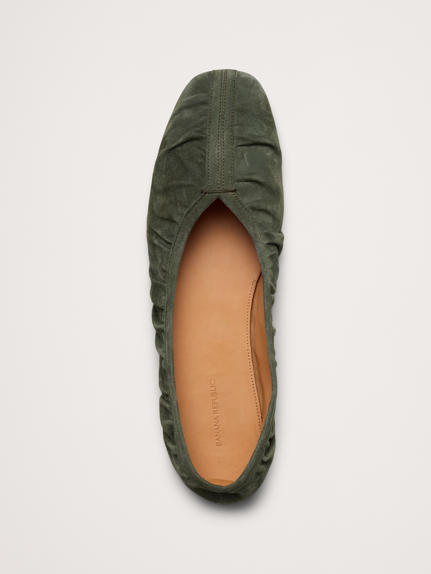 Женские балетки Banana Republic Ruched Suede Ballet Flat, цвет: Бирюзовый — фото 5