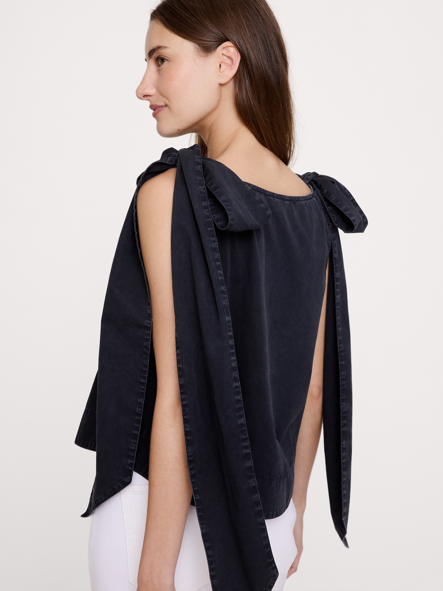 Image number 5 showing, Cotton Bow-Shoulder Top