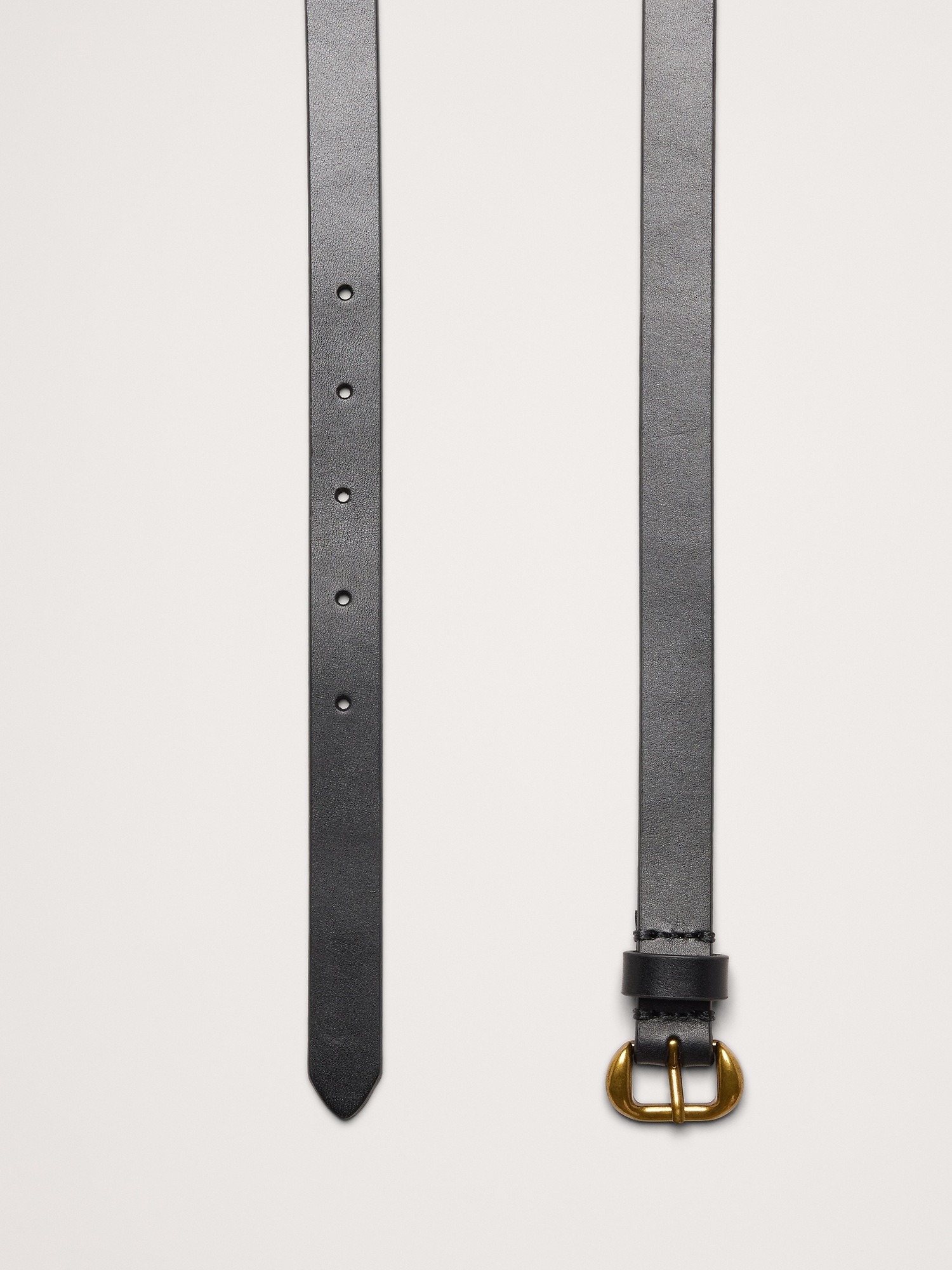 Женский ремень Banana Republic Slim Leather Belt, цвет: Чёрный — фото 3