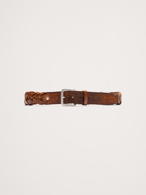 Braided Embossed Leather Belt