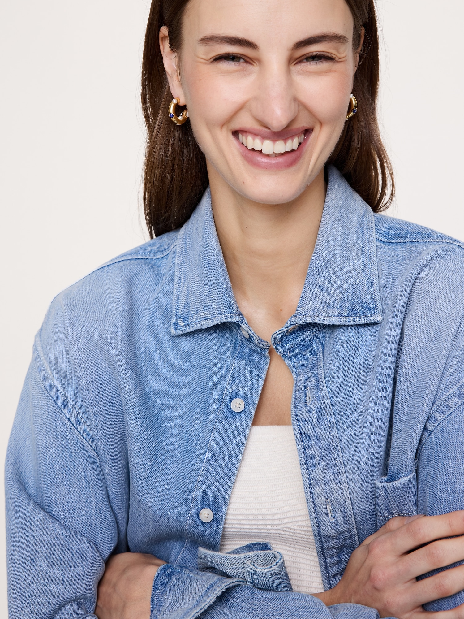 Image number 2 showing, Gem Studded Hoop Earrings