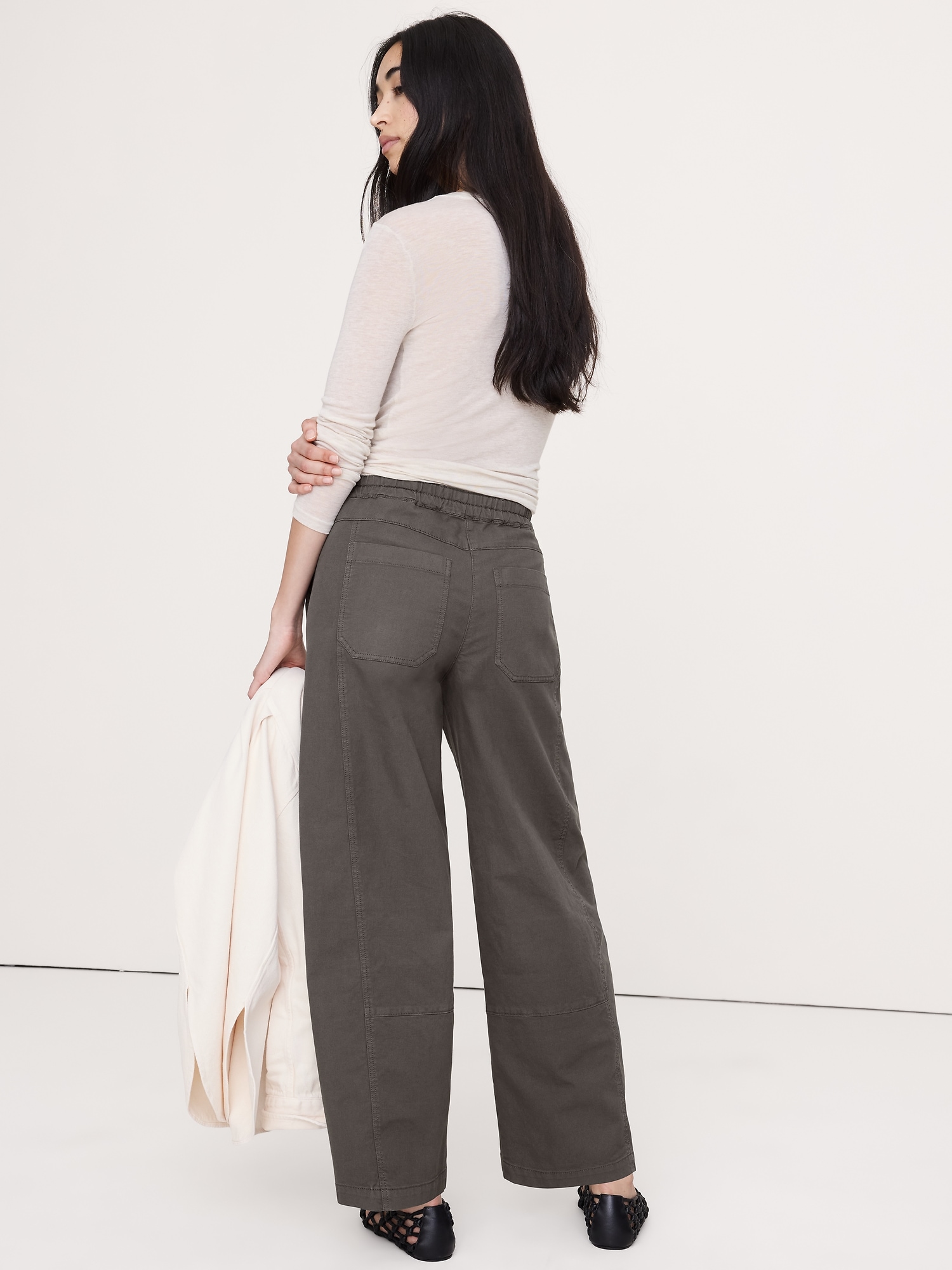 Image number 3 showing, Mid-Rise Relaxed Painter Pull-On Pant
