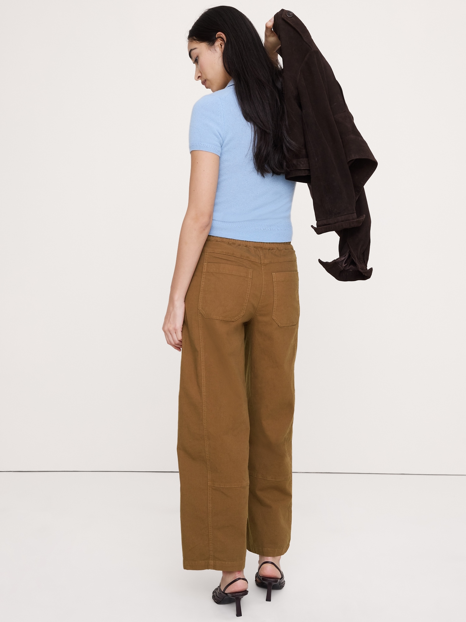 Image number 6 showing, Mid-Rise Relaxed Painter Pull-On Pant