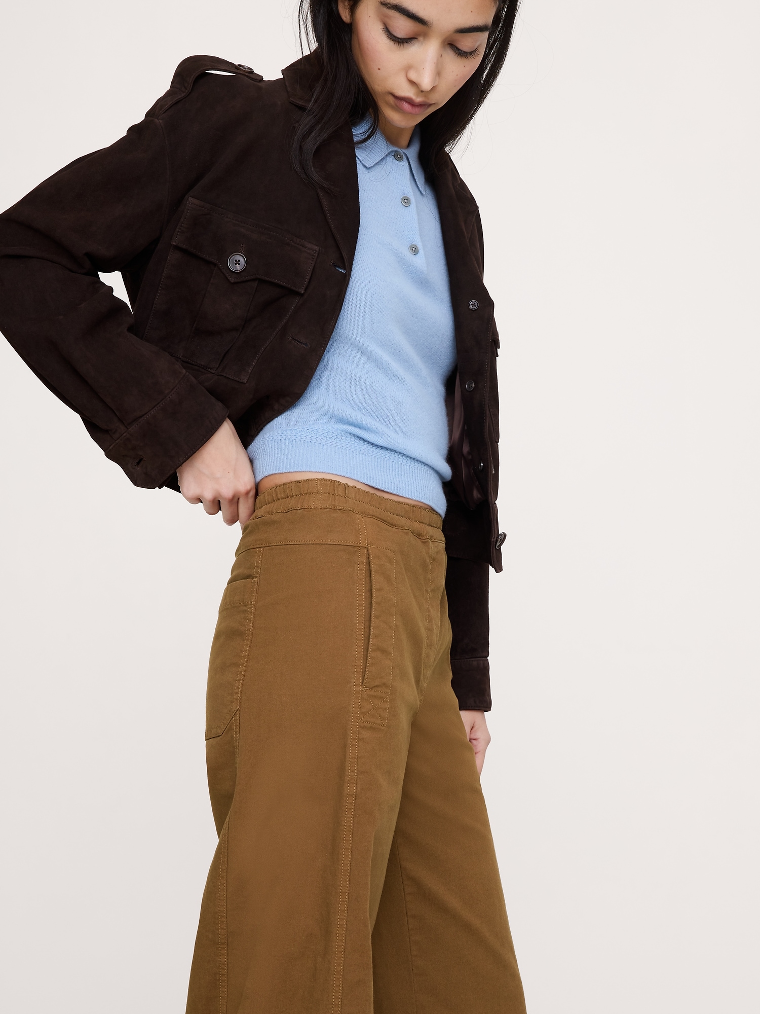 Image number 7 showing, Mid-Rise Relaxed Painter Pull-On Pant