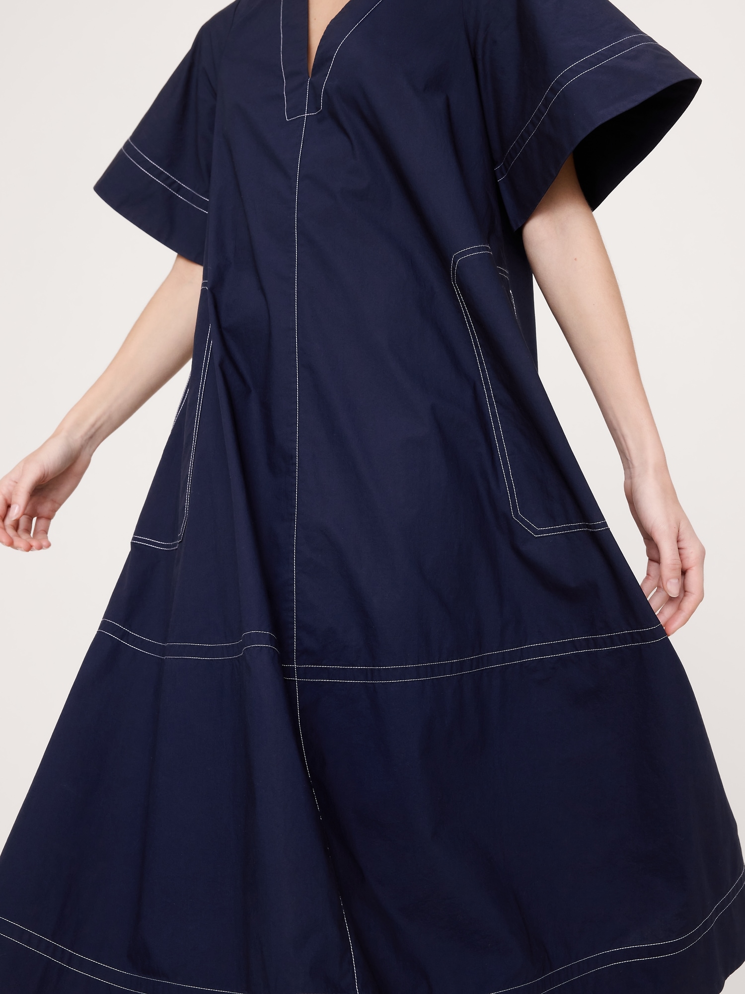 Image number 6 showing, Cotton Poplin Trapeze Midi Dress