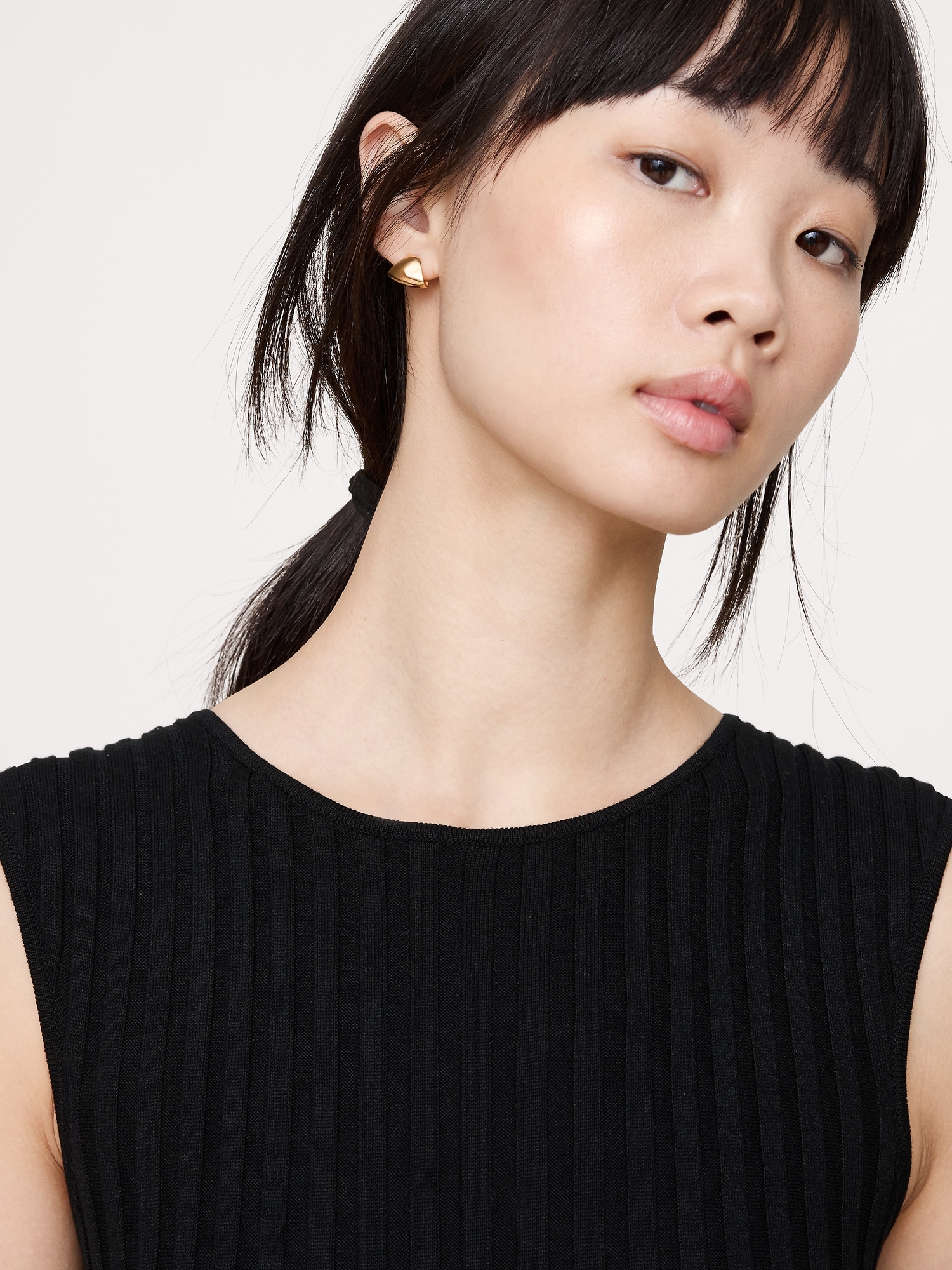 Image number 2 showing, Triangular Half-Hoop Earrings