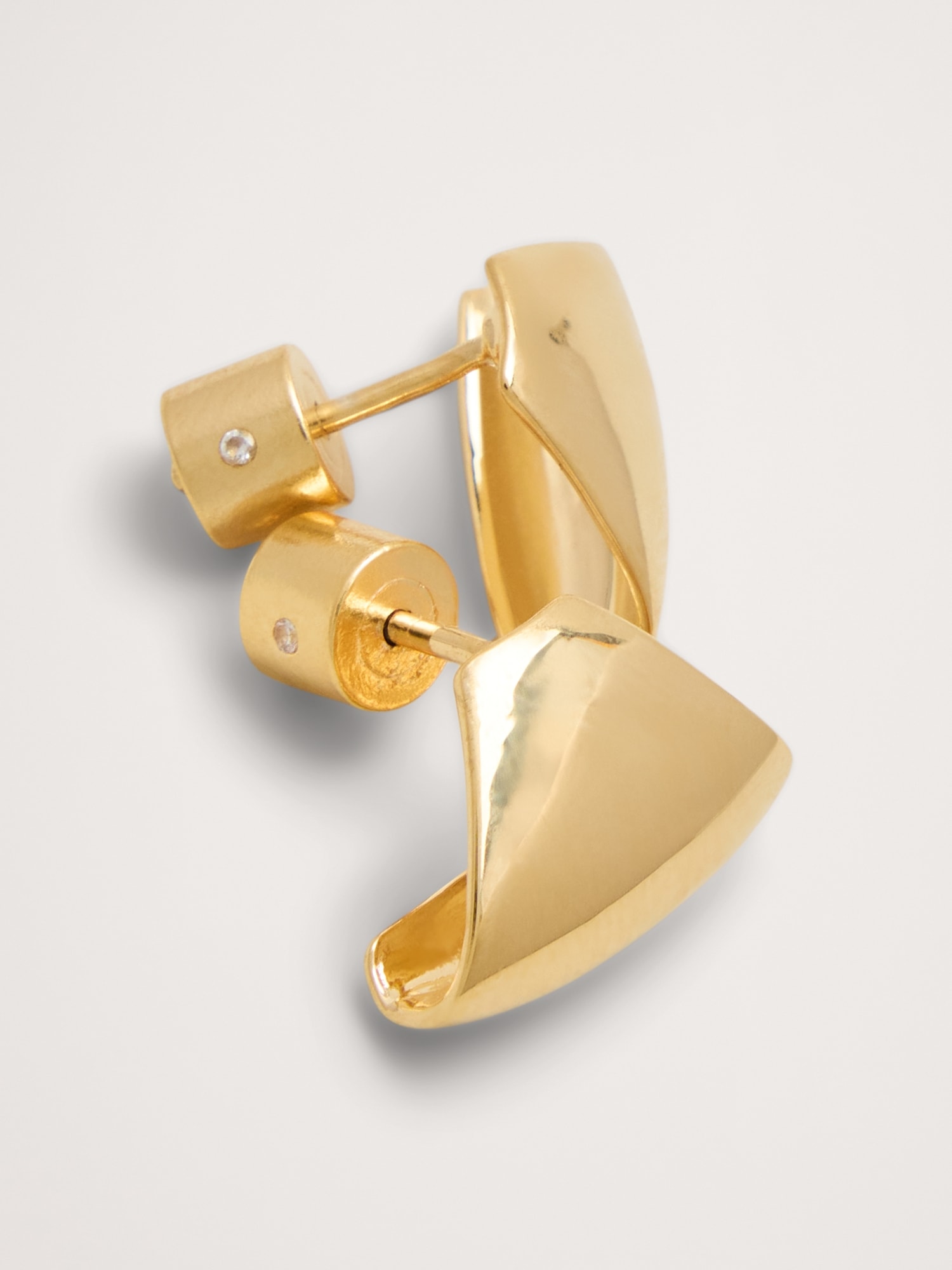 Image number 3 showing, Triangular Half-Hoop Earrings