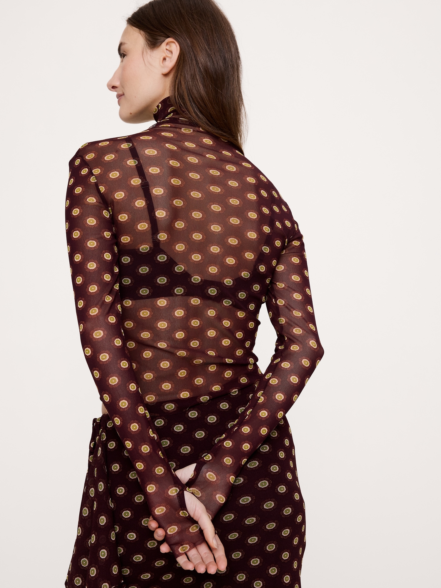 Image number 2 showing, Mesh Turtleneck Top