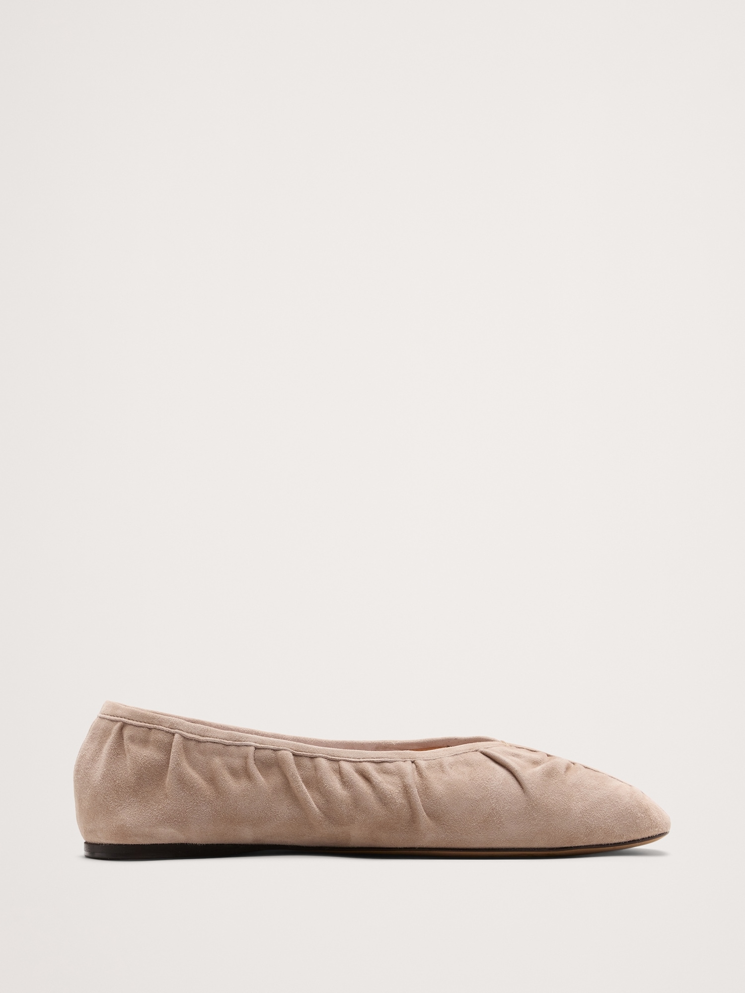 Image number 1 showing, Ruched Suede Ballet Flat