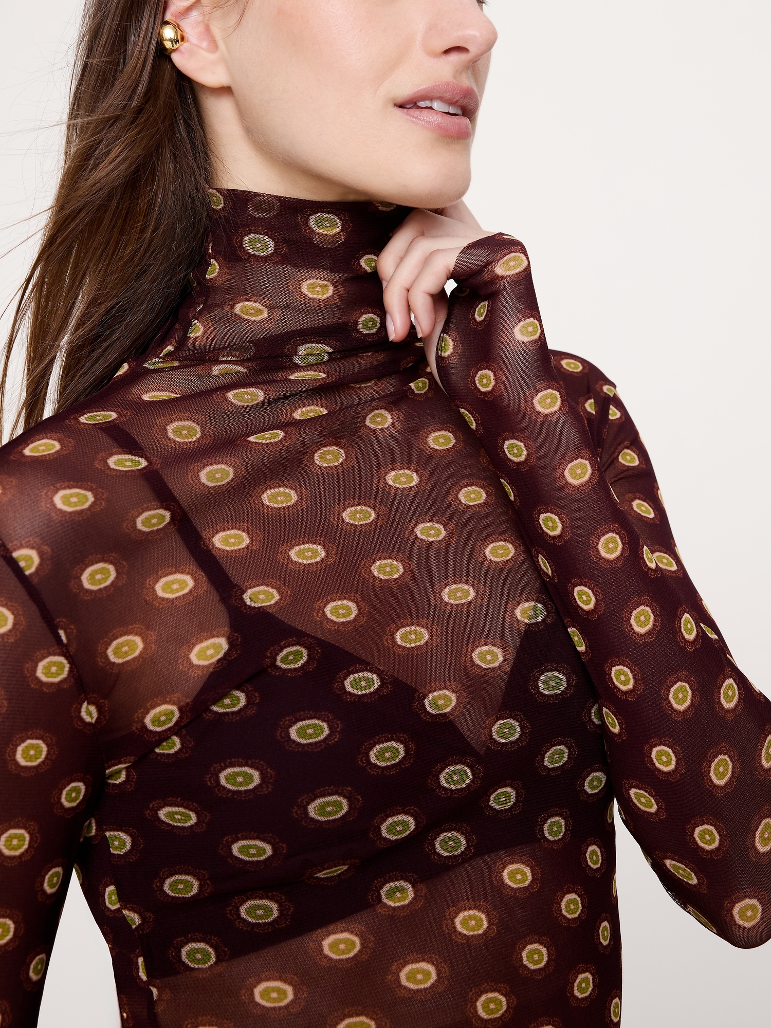 Image number 3 showing, Mesh Turtleneck Top