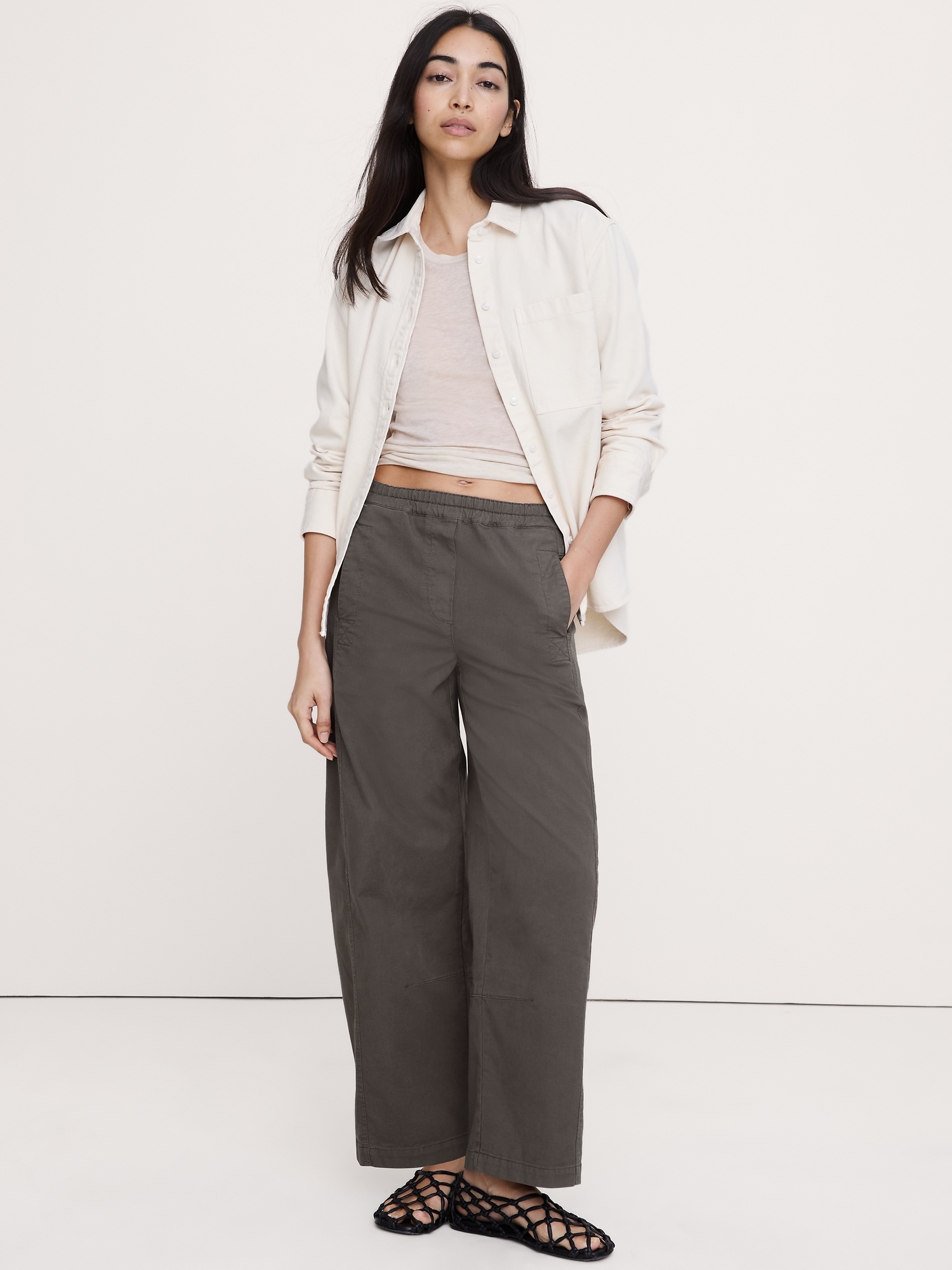 Mid-Rise Relaxed Painter Pull-On Pant