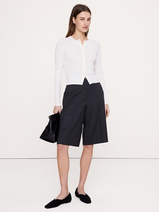 High-Rise Italian Wool Bermuda Short