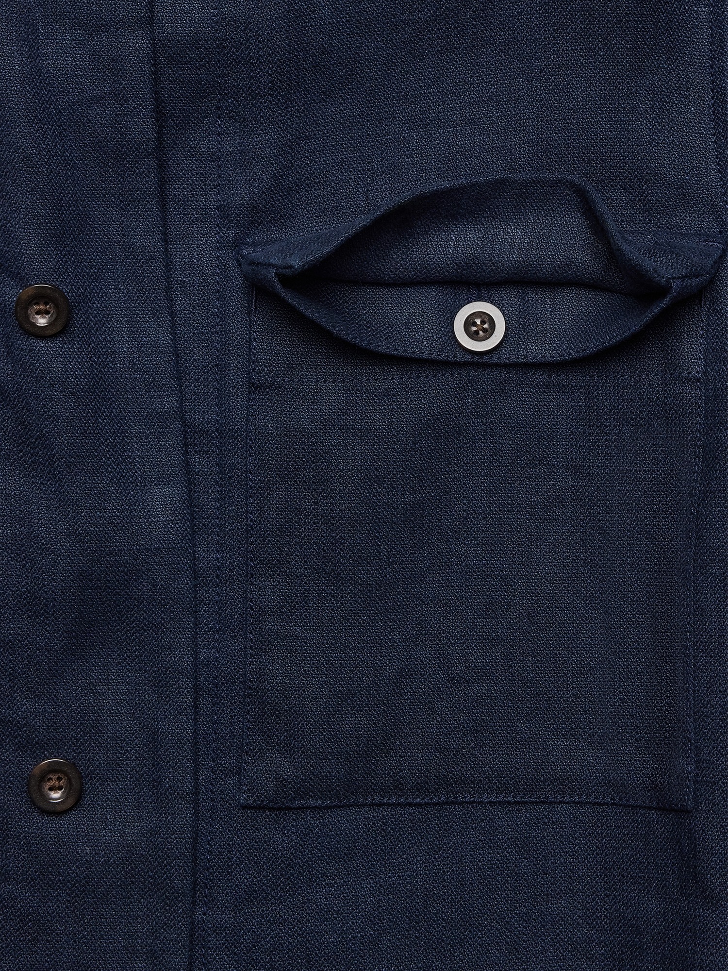 Мужская куртка Banana Republic Linen Four-Pocket Shirt Jacket, цвет: Тёмный тёмно-синий — фото 5