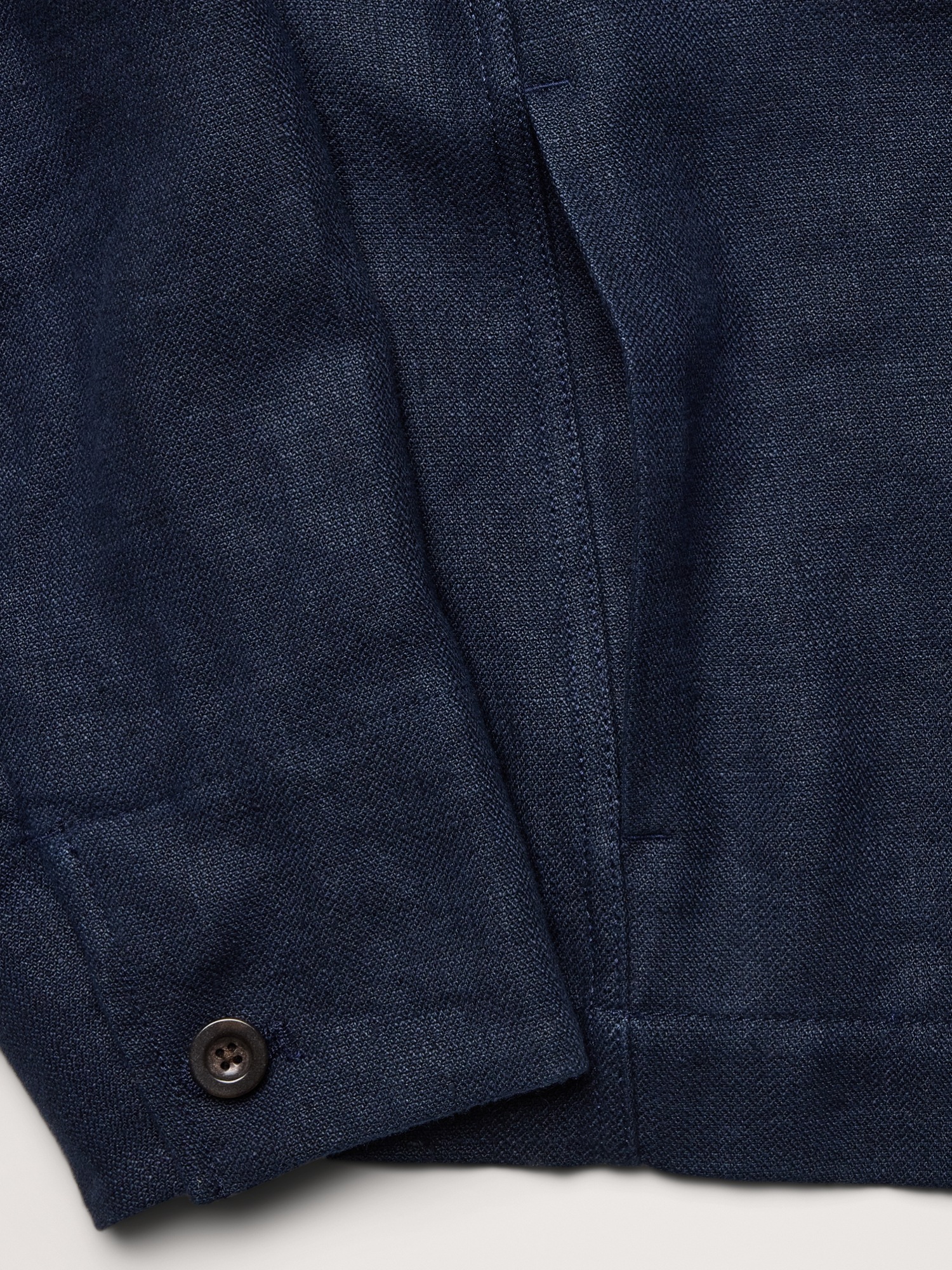 Мужская куртка Banana Republic Linen Four-Pocket Shirt Jacket, цвет: Тёмный тёмно-синий — фото 6