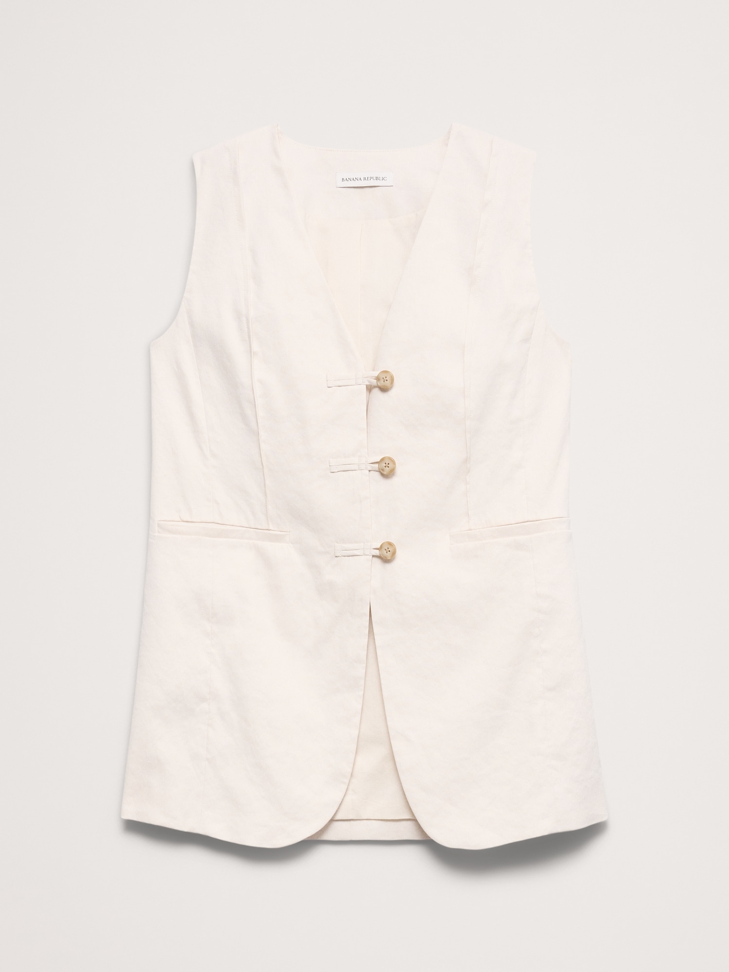 Image number 5 showing, Stretch Linen-Viscose Long Vest