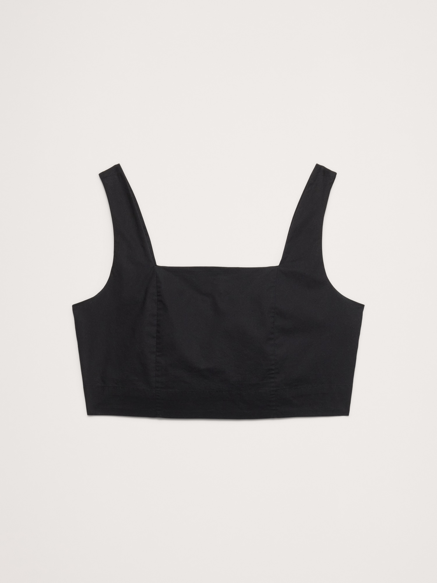 Image number 4 showing, Cotton Poplin Square-Neck Cropped Tank