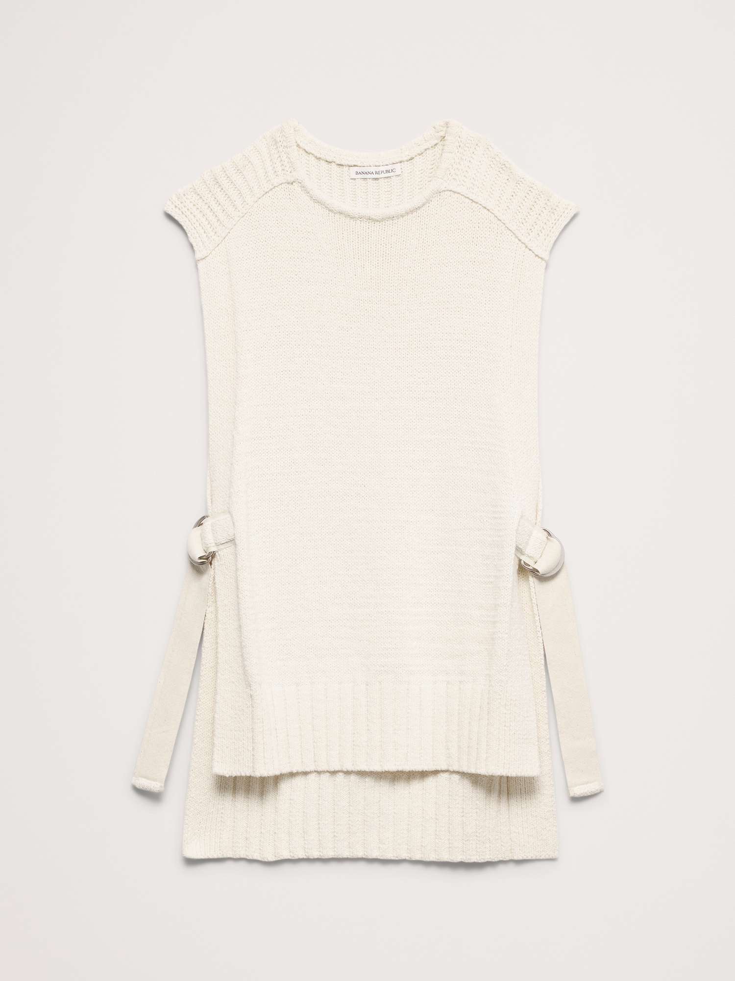 Image number 6 showing, Chunky Cotton-Blend Sweater Vest with Open Sides