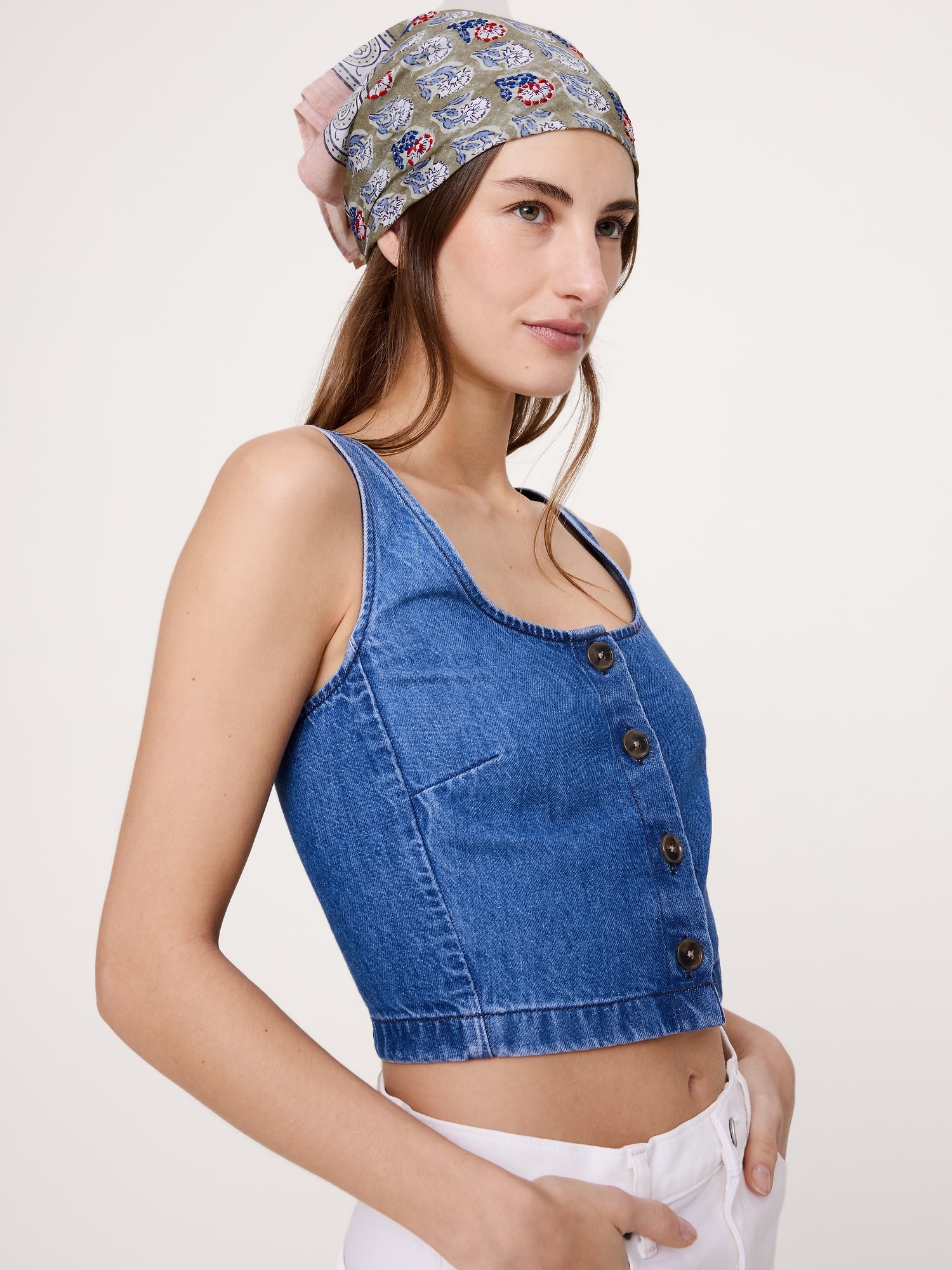 Image number 4 showing, Embroidered Cotton Scarf by Vismaya