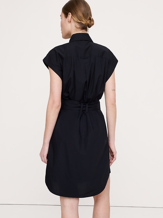 banana republic poplin mini dress Banana Republic Women's Cotton Poplin Drawstring-Waist Mini Dress Black Size S