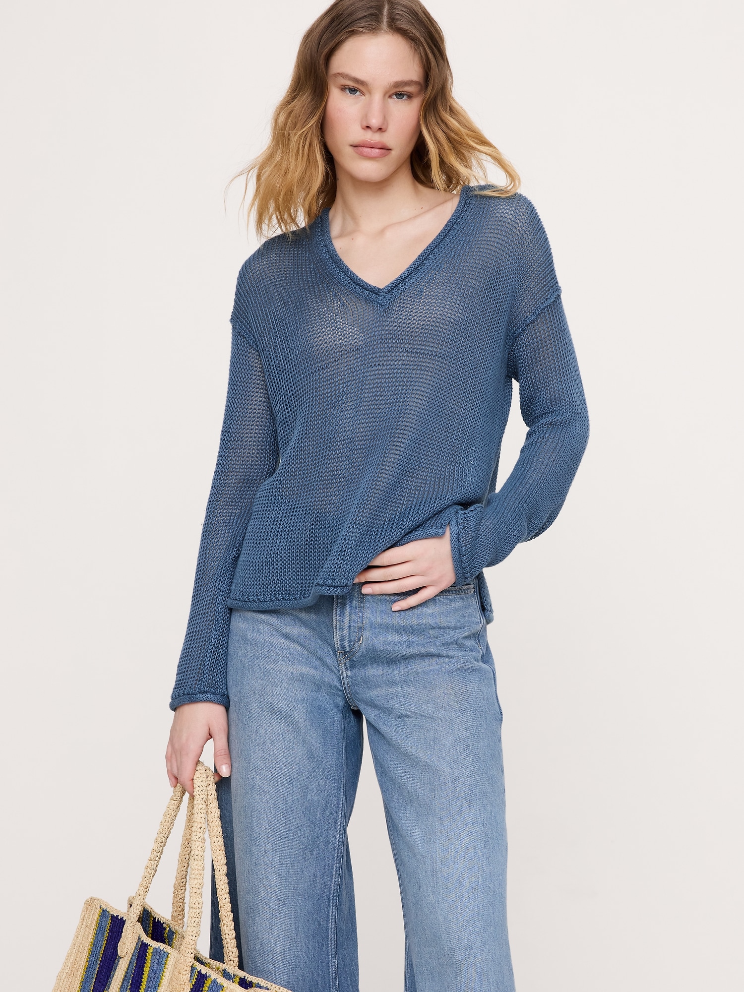Heirloom Linen V-Neck Sweater