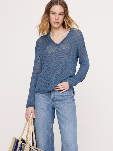 Heirloom Linen V-Neck Sweater