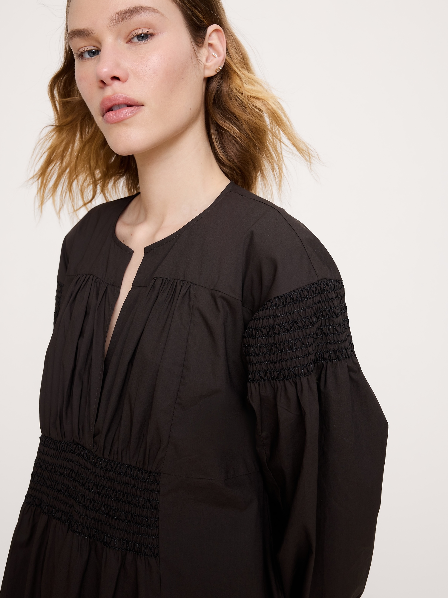 Image number 7 showing, Smocked Cotton Poplin Maxi Dress