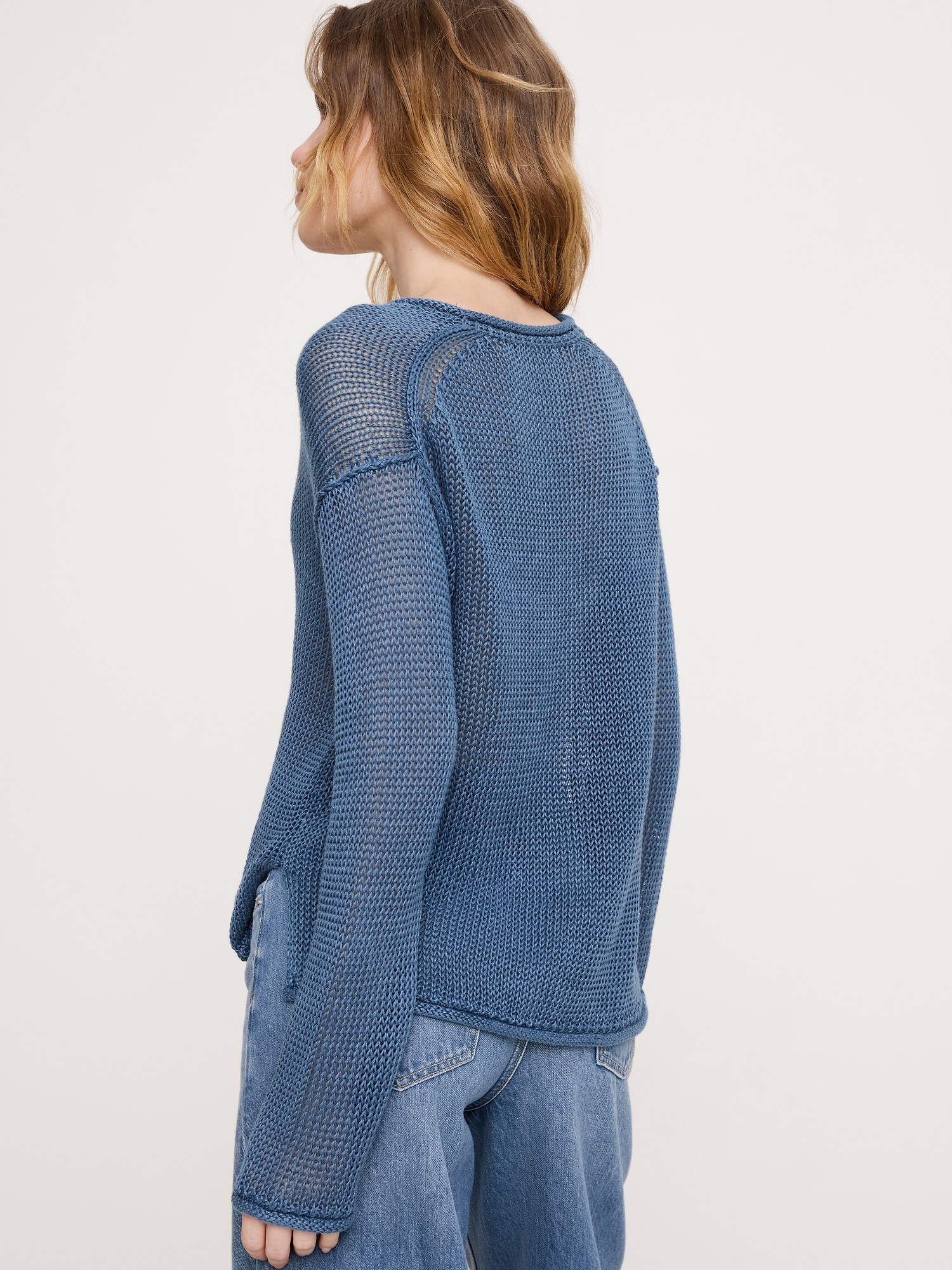 Image number 3 showing, Heirloom Linen V-Neck Sweater