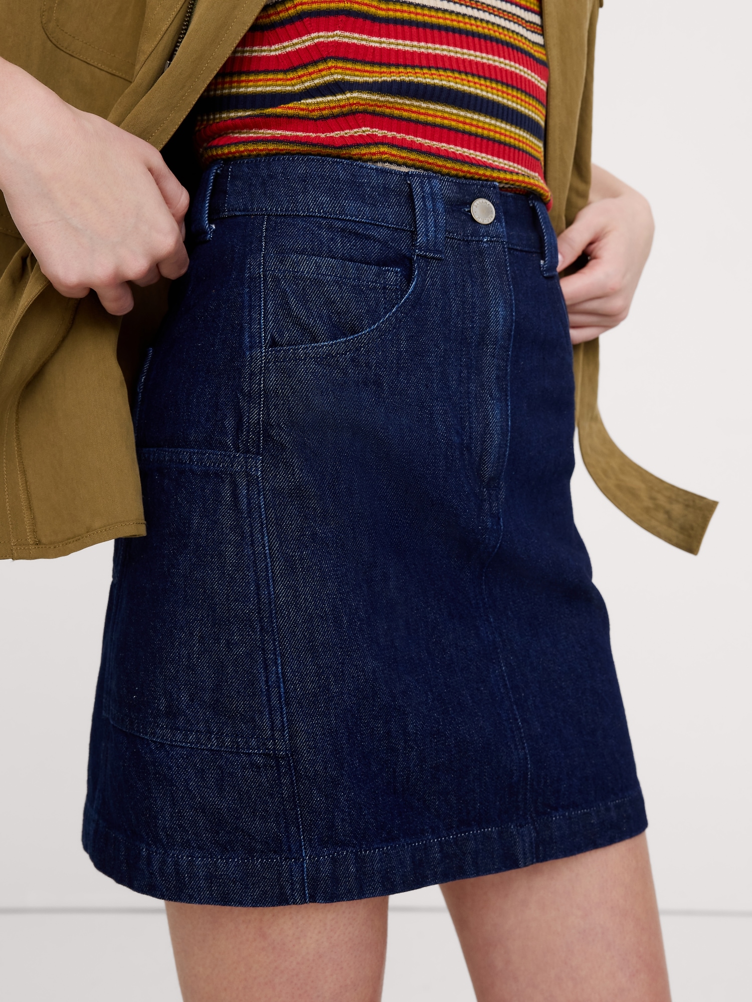 Image number 3 showing, Paneled Denim Mini Skirt