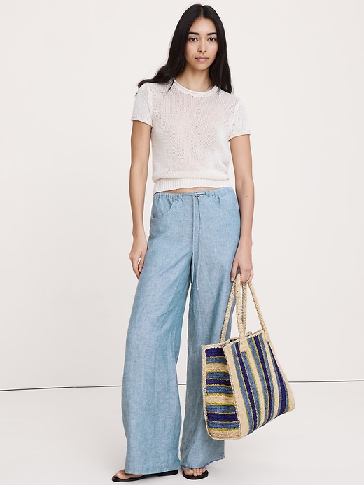 The Studio Wide-Leg Drawstring Pant in Linen