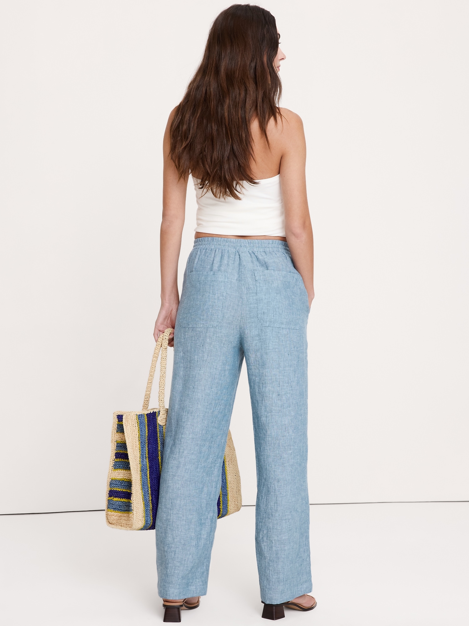 Image number 3 showing, The Getaway Straight-Leg Pull-On Pant in Linen