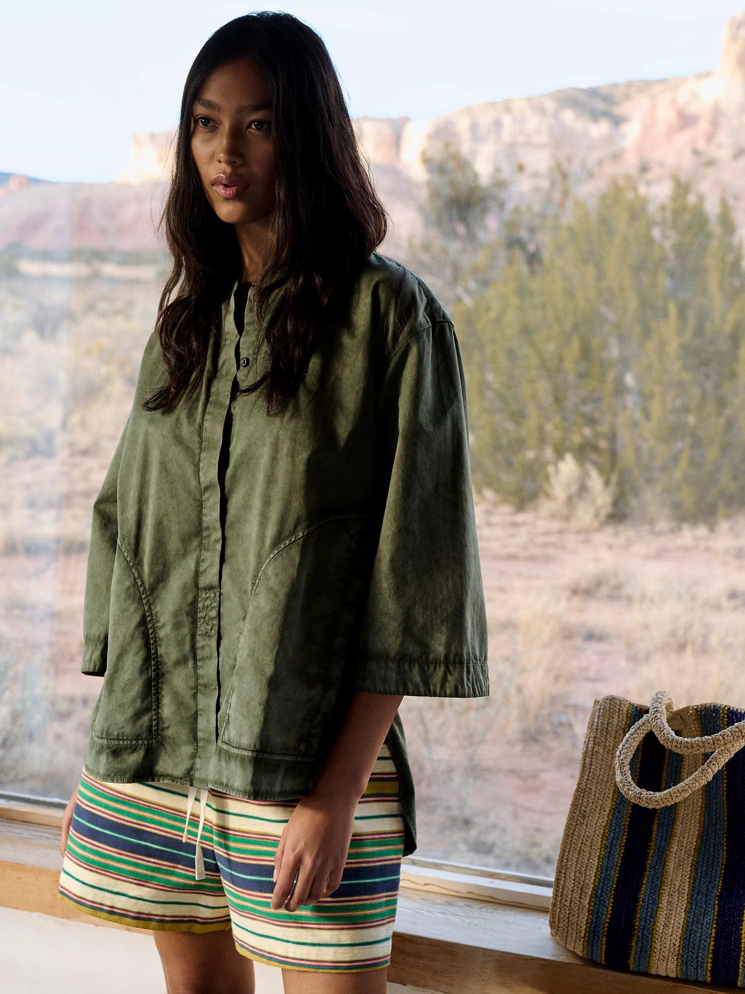 Image number 8 showing, Overdye Cotton Tunic Shirt