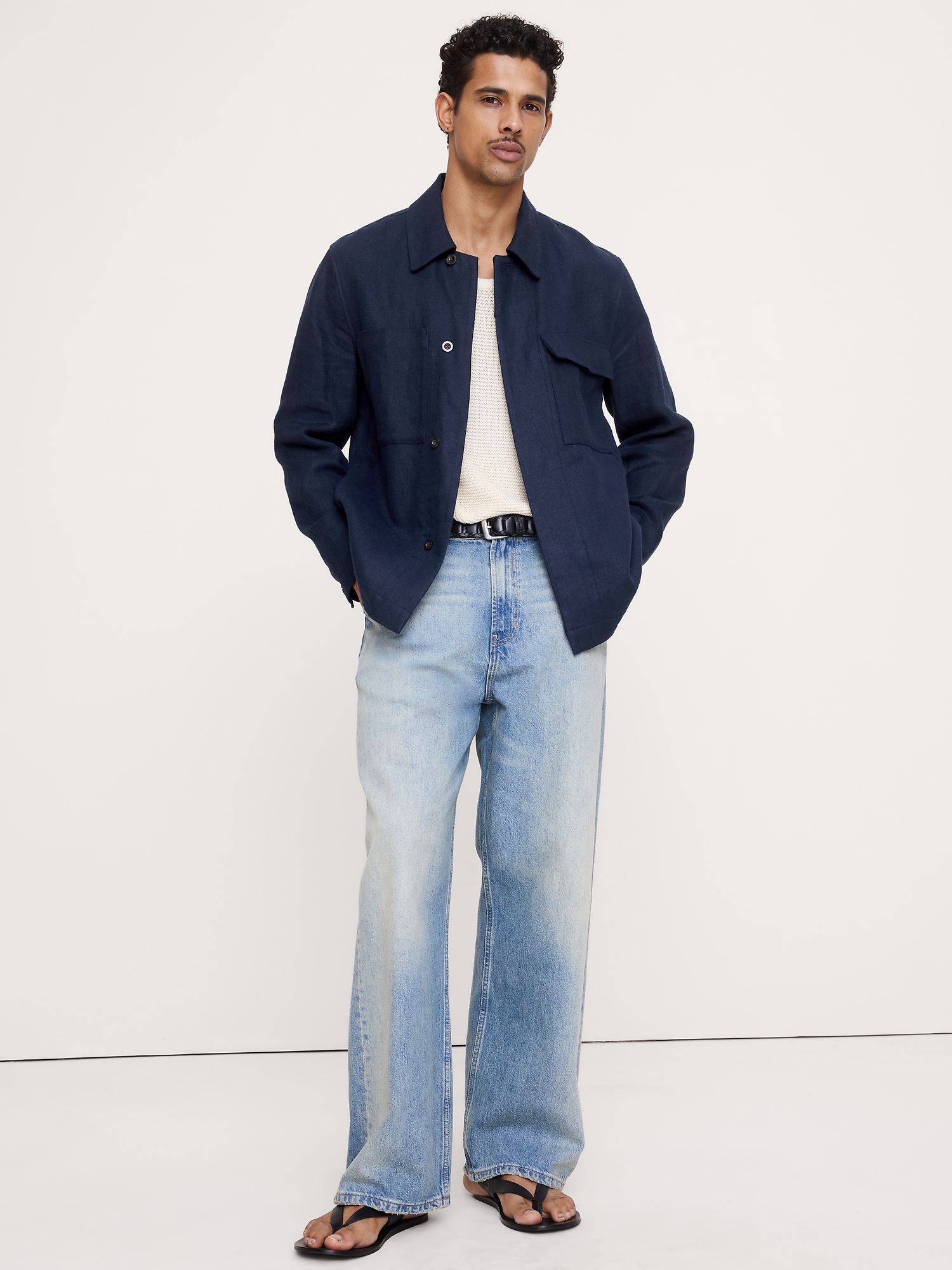 Image number 1 showing, Linen Four-Pocket Shirt Jacket