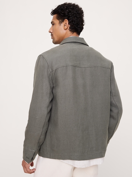 Linen Four-Pocket Shirt Jacket | Banana Republic