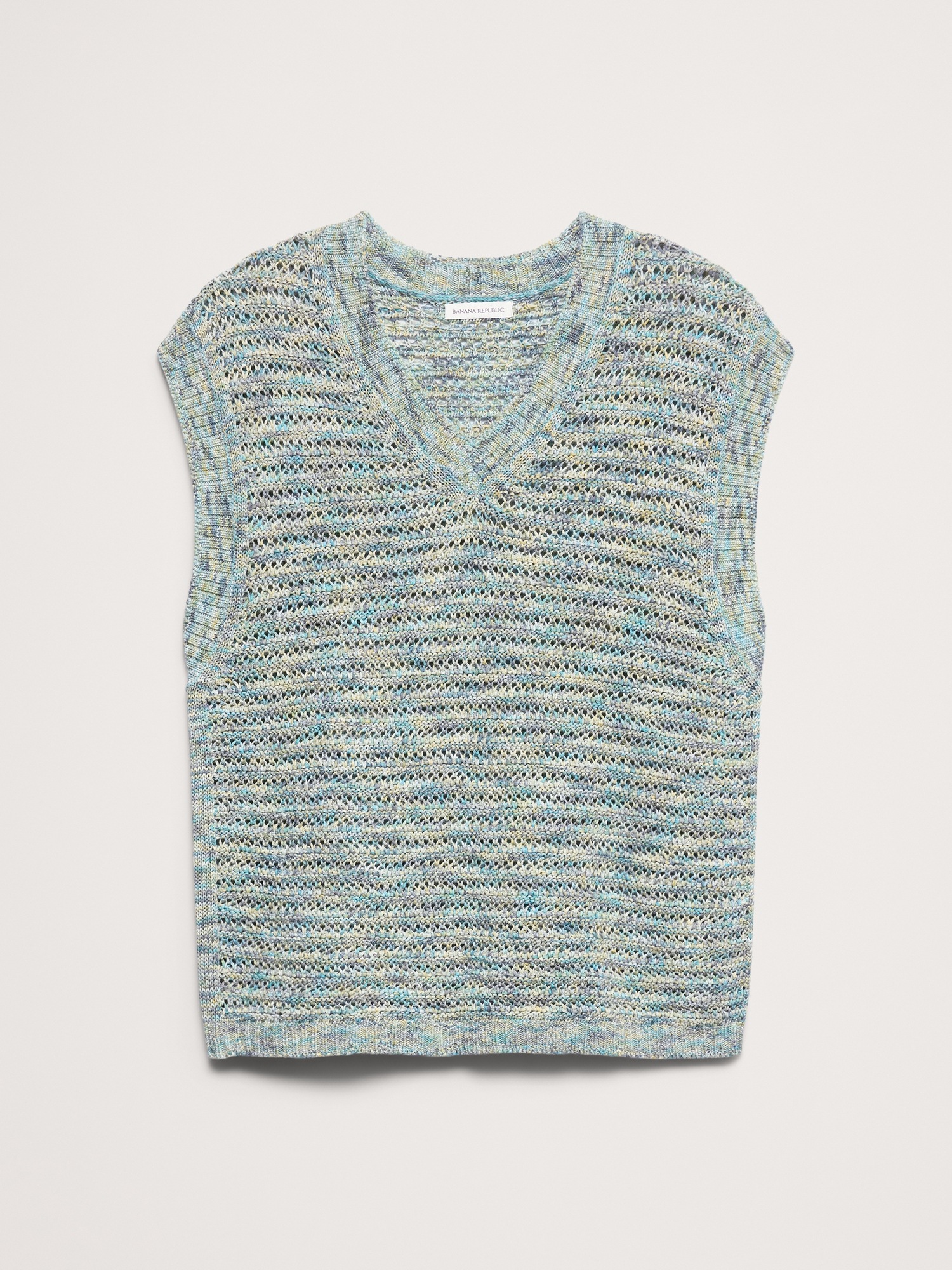 Мужской жилет Banana Republic Spacedye Cotton Crochet Vest, цвет: Синий разноцветный — фото 4