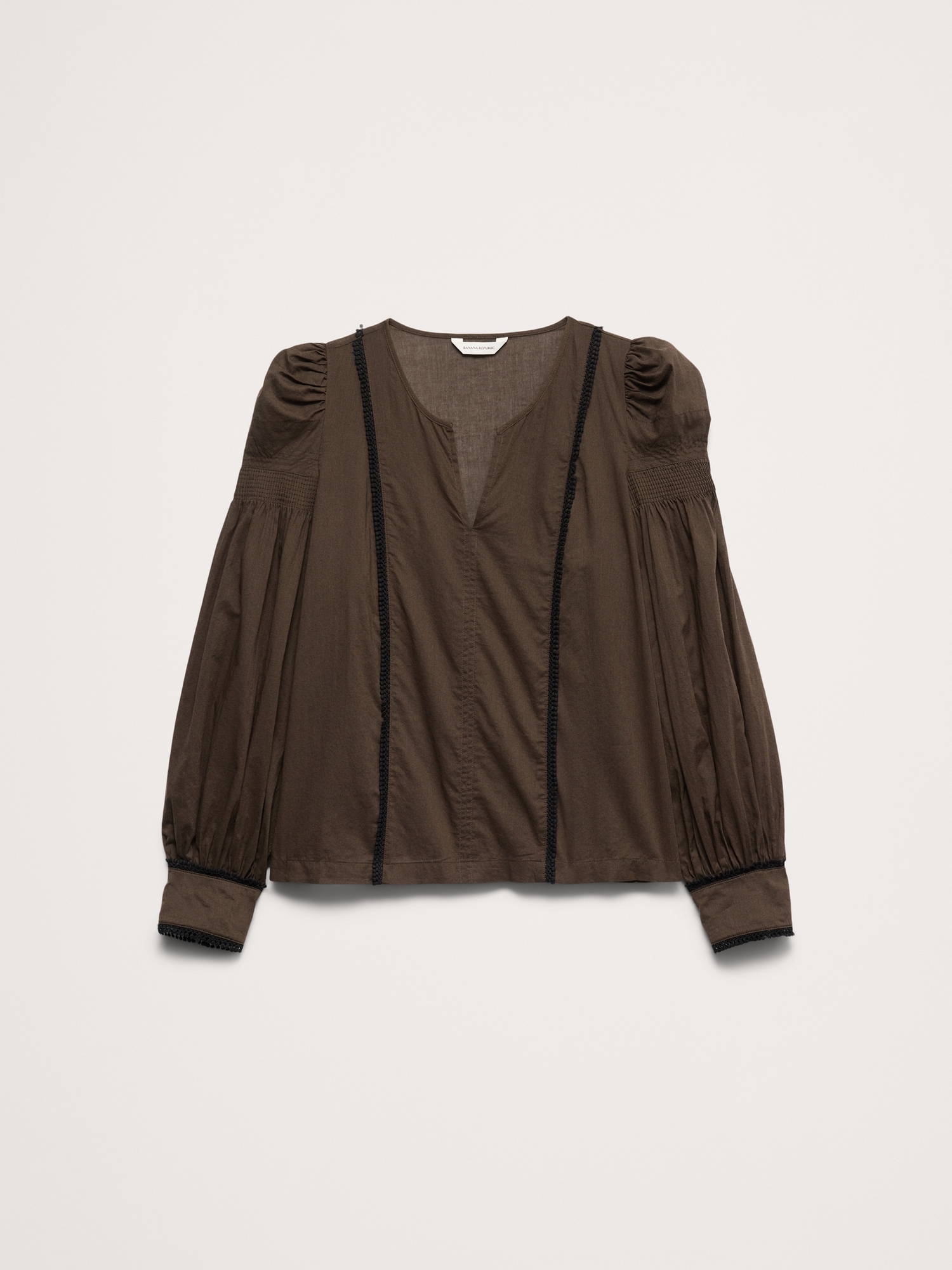 Image number 5 showing, Lightweight Cotton Puff-Sleeve Top