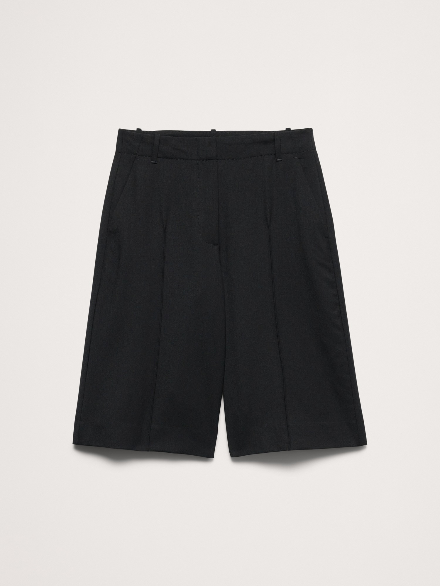 Женские шорты Banana Republic High-Rise Italian Wool Bermuda Short, цвет: Чёрный — фото 4