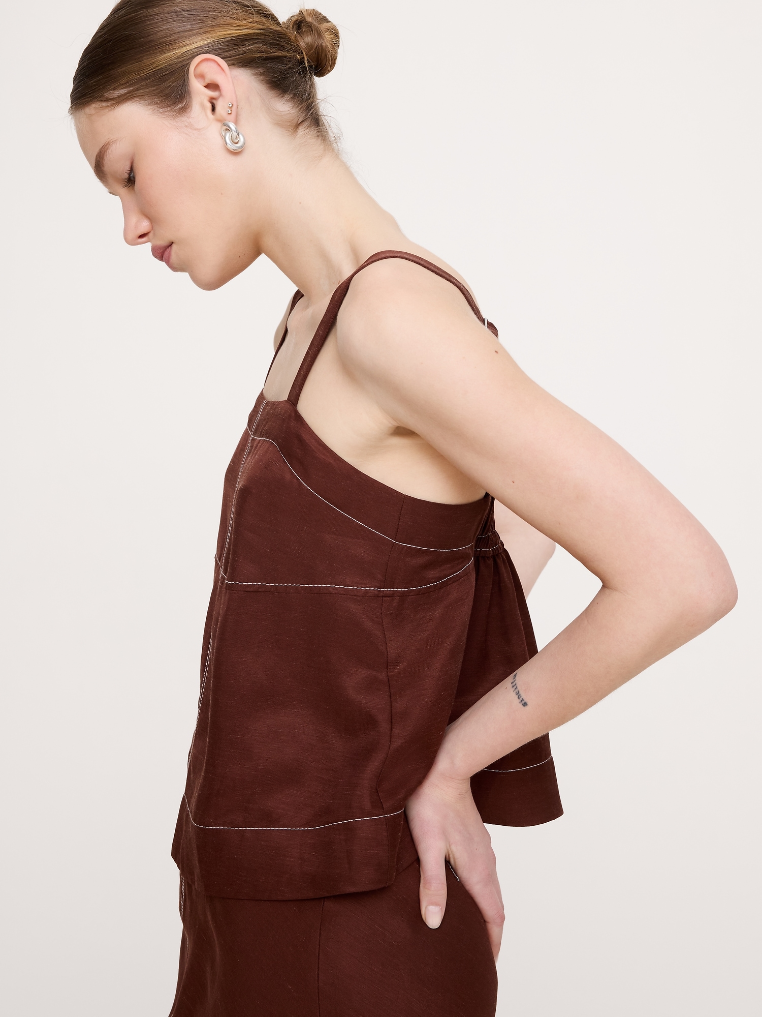Image number 6 showing, Viscose-Linen Tank