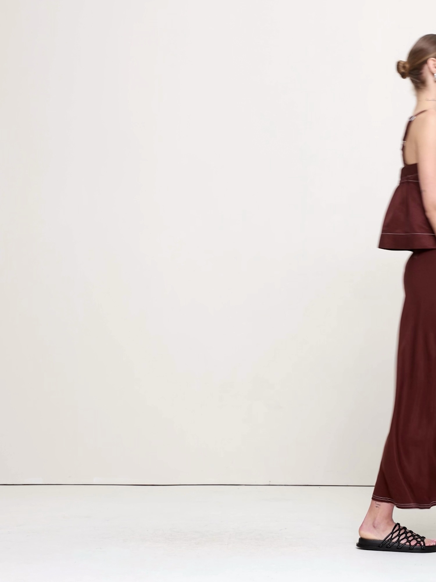 Женская юбка Banana Republic Viscose-Linen Bias-Cut Maxi, цвет: Шоколадный коричневый — фото 5