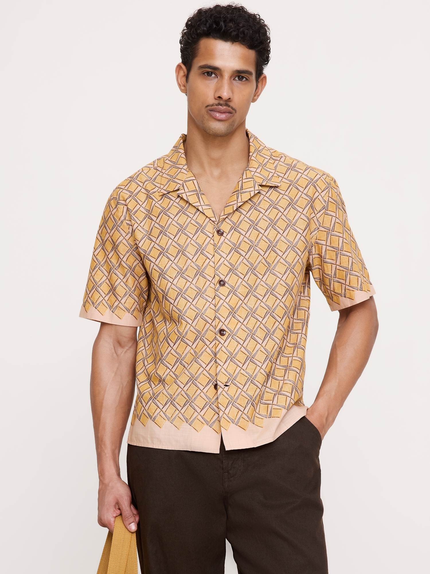 Relaxed-Fit Cotton Slub Resort Shirt from Banana Republic - $100