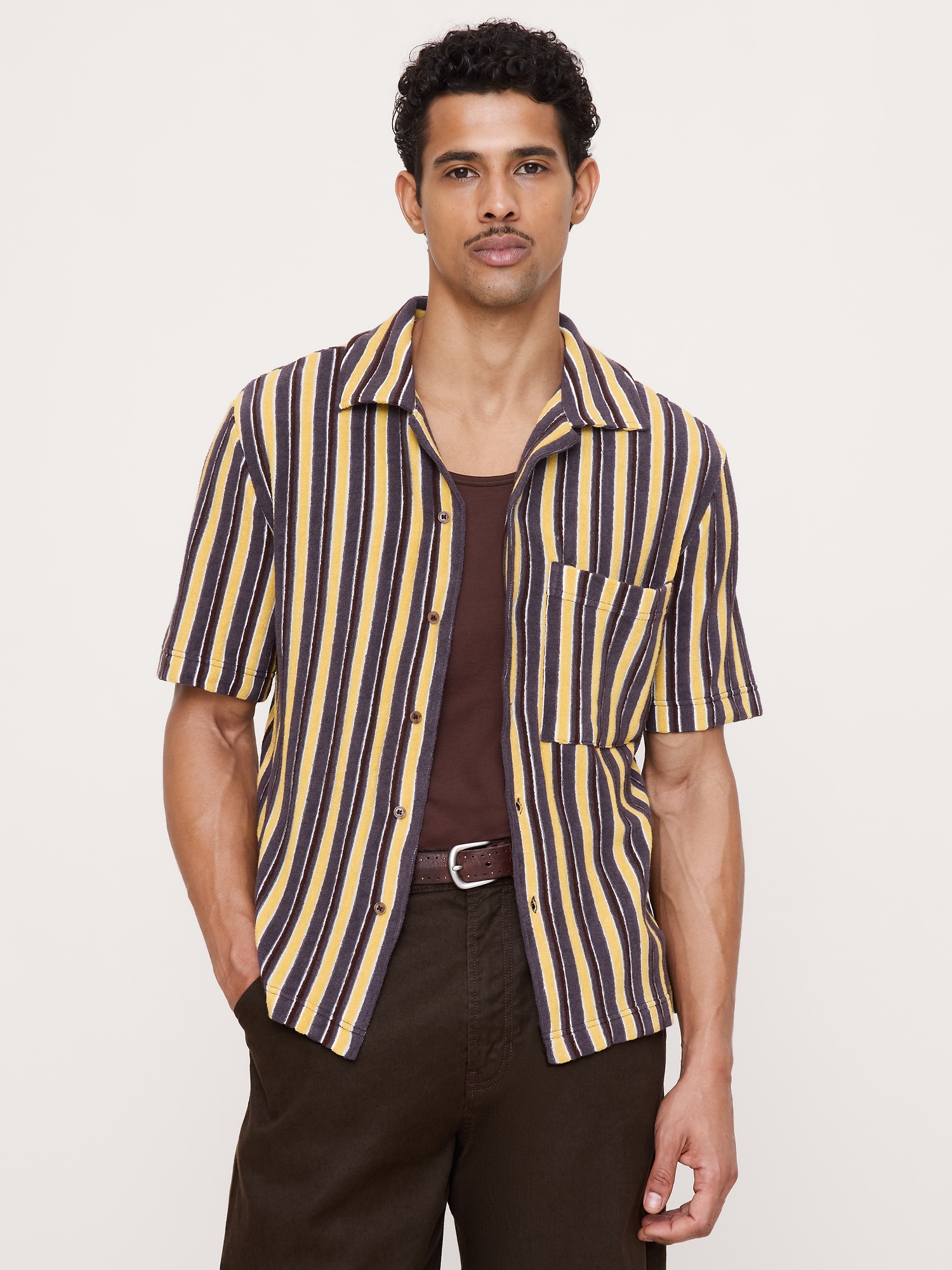 Image number 1 showing, Stripe Terry Resort Shirt