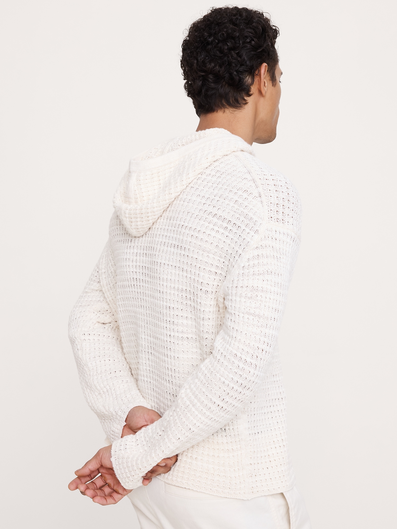 Image number 2 showing, Linen-Cotton Sweater Hoodie